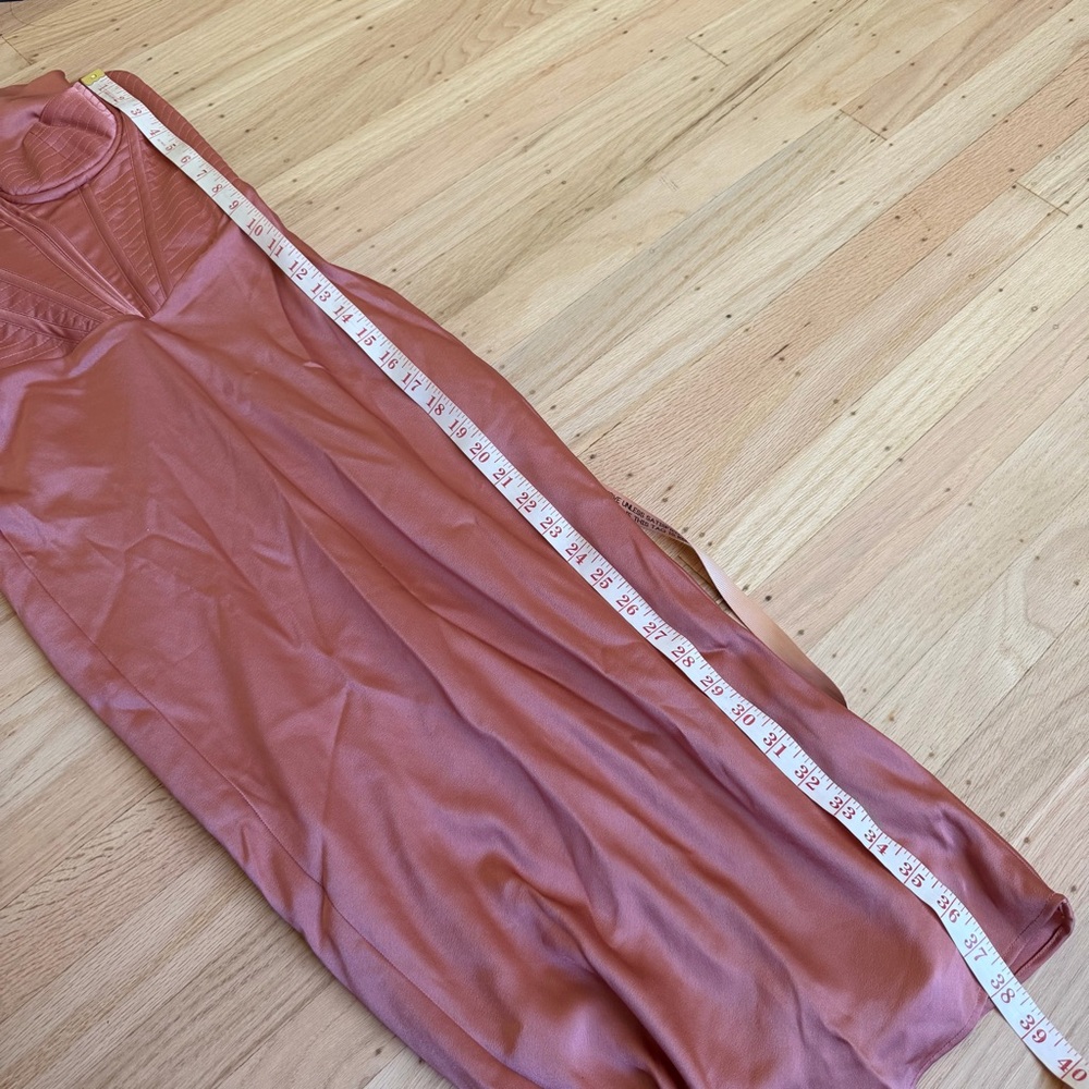 House of CB NWT Myrna Satin Midi Corset Slip Dress Dusty Pink Size Small Formal - Picture 13 of 14